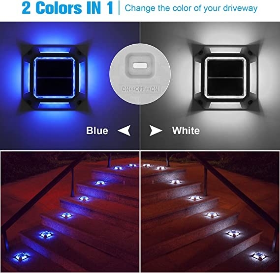 12PCS LED Bead Solar LED Driveway Dock Lights для наружного предупреждения о дороге в сад