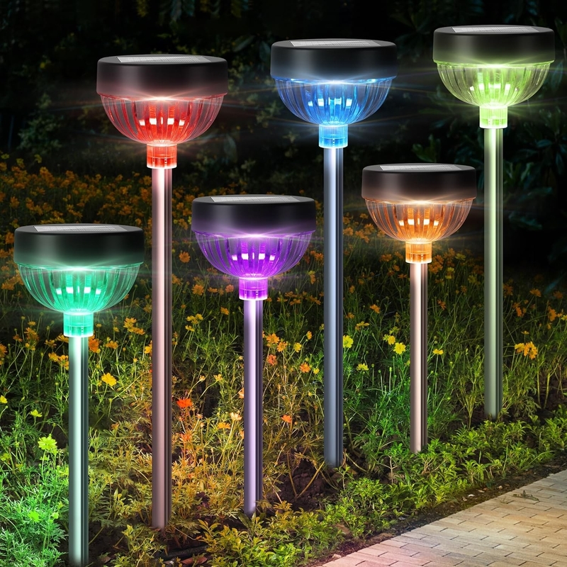 Наружные солнечные газоны RGB декоративные солнечные садовые огни для дорожки