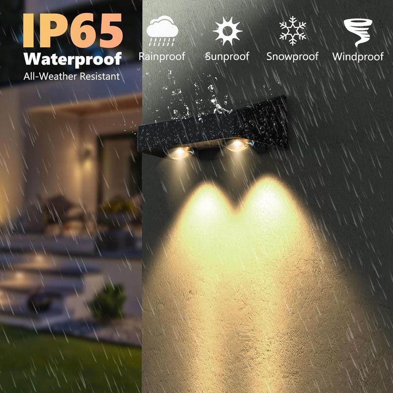 Солнечный светодиодный наружный настенный светильник с теплым белым RGB 2 пузырьком LED Qty