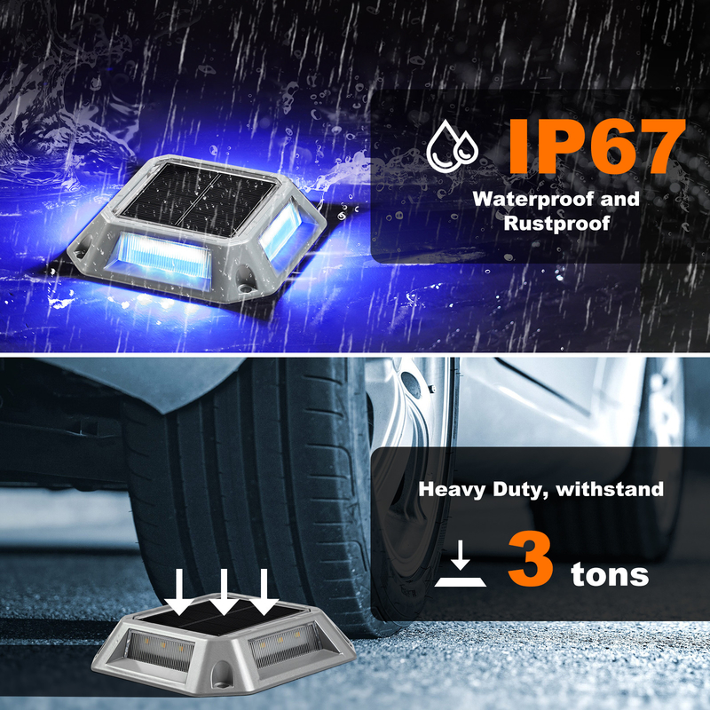 Алюминиевые солнечные доковые фонари Теплое белое/холодное белое IP68 водонепроницаемое 4-пакет для улучшенного освещения пути