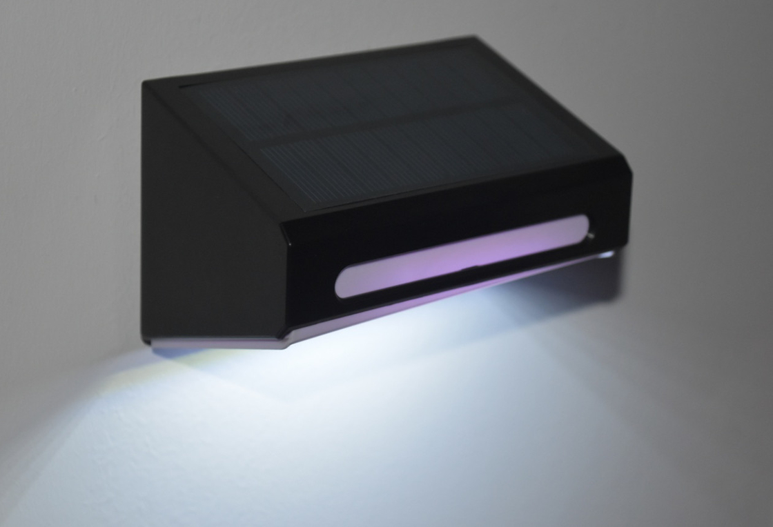 Светодиодный солнечный настенный свет с режимом дыхания ABA PC Shell RGB для наружного освещения