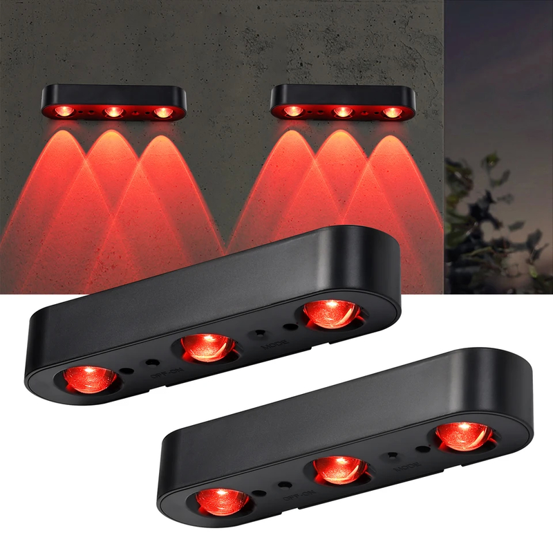 IP65 наружный настенный светильник с 3 светодиодами Qty Warm White RGB And Rechargeable Battery