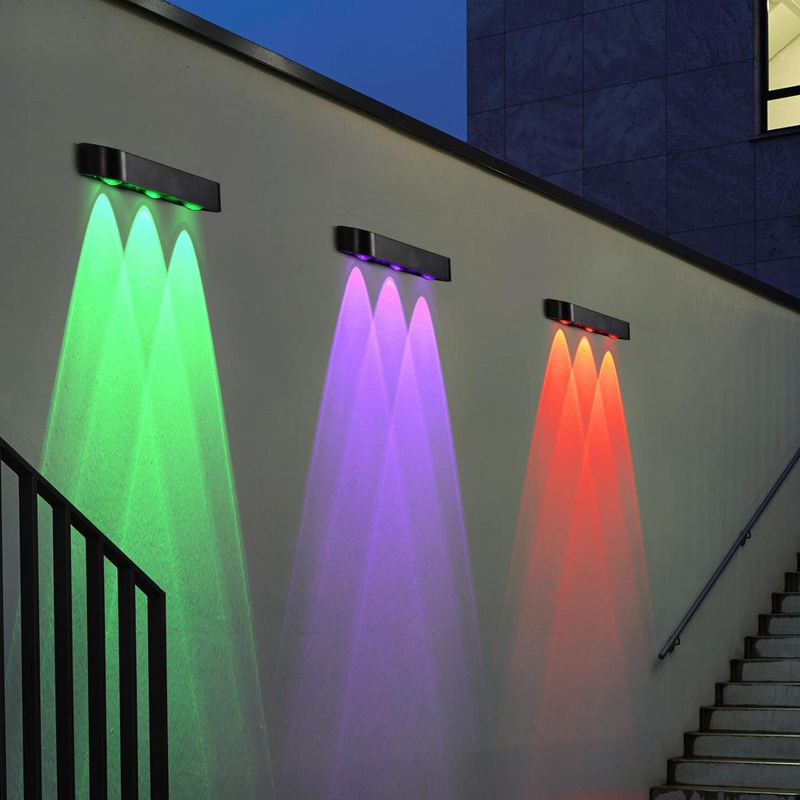 Наружный солнечный настенный свет с тернарным литийным аккумулятором 3Pcs LED RGB дыхание IP65 ABA PC Shell