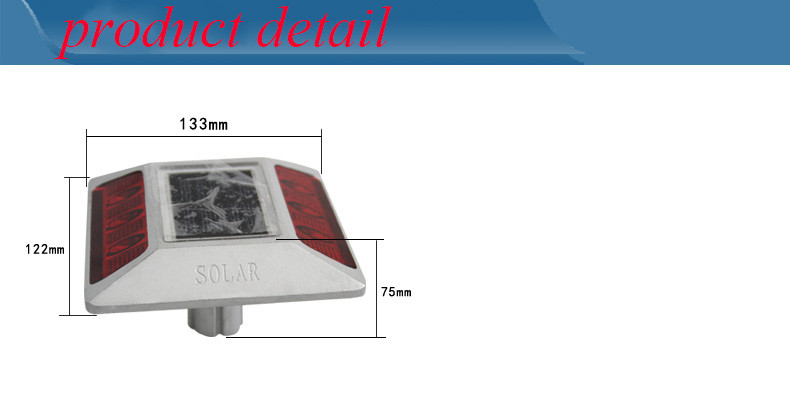 Солнечные дорожные штифты 2V LED IP68 водонепроницаемый Алюминиевый сплав ПК отражающий Желтый Красный Белый Синий Зеленый