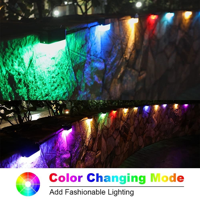 15 часов теплый белый RGB солнечный забор свет 20люмен ABS PMMA водонепроницаемый монокристаллический кремний