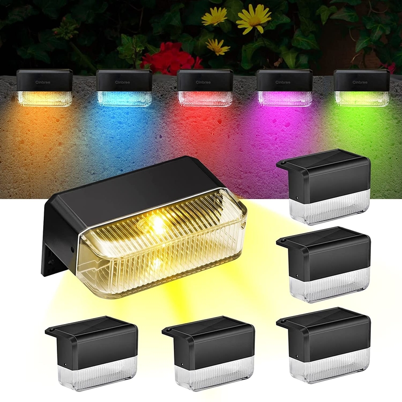 15 часов теплый белый RGB солнечный забор свет 20люмен ABS PMMA водонепроницаемый монокристаллический кремний
