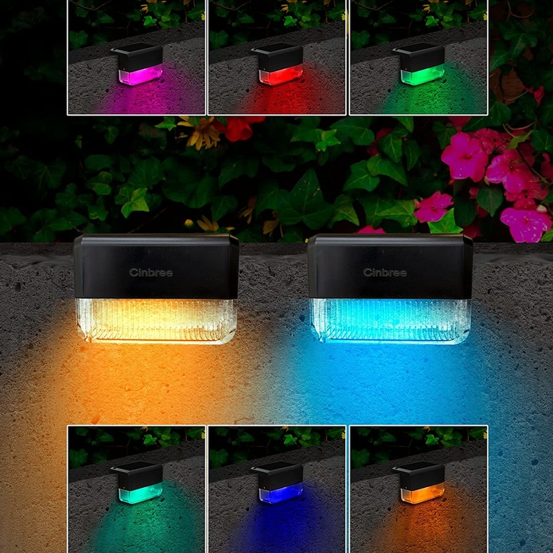 15 часов теплый белый RGB солнечный забор свет 20люмен ABS PMMA водонепроницаемый монокристаллический кремний