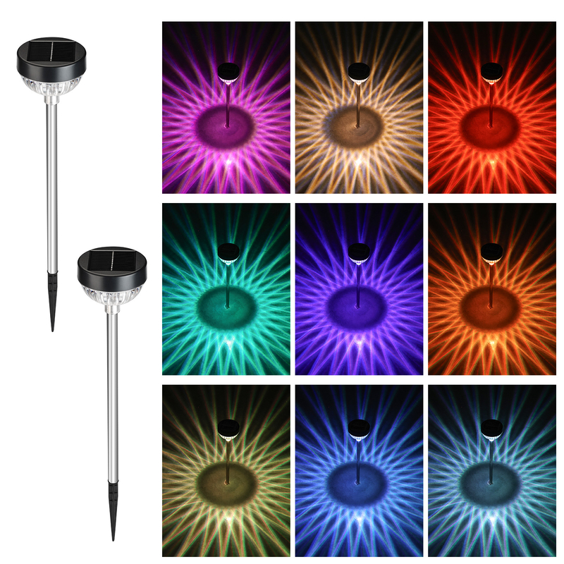 Садовый солнечный путь свет Вставка газоны RGB Изменение водонепроницаемость IP65 ландшафтный свет Убранство двора