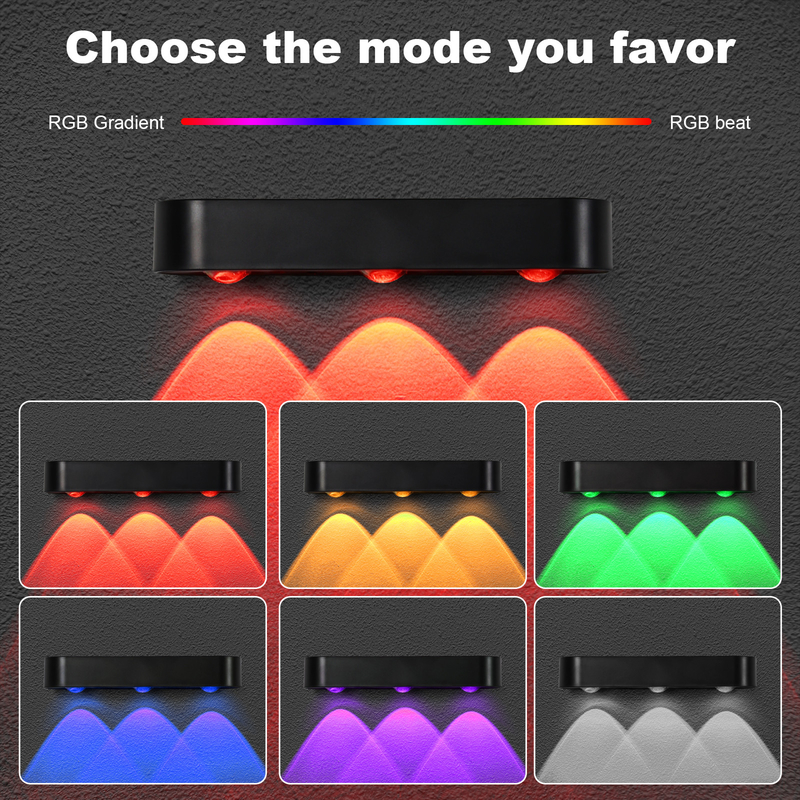 Наружный IP65 солнечный настенный свет RGB дыхание синхронизация ограждение окружающее освещение задний двор Дверный сад
