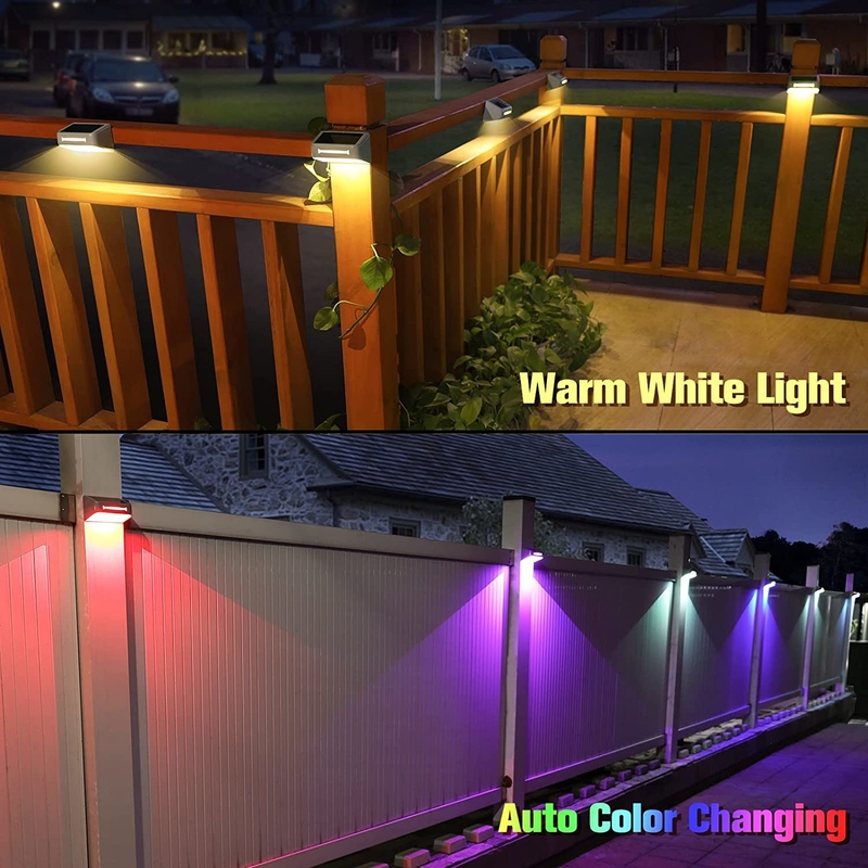 200 г 3PCS Водостойкий наружный солнечный светофор RGB Тепло-белый солнечный панель Тернарийный литийный аккумулятор