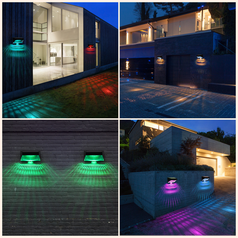 Наружный сад IP65 солнечный забор свет с теплым белым RGB свет цвет и пульт дистанционного управления