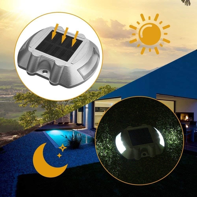 Солнечные дорожные рефлекторы с клейкой или винтовой установкой LED Qty 2PCS на сторону от -20°C до 70°C