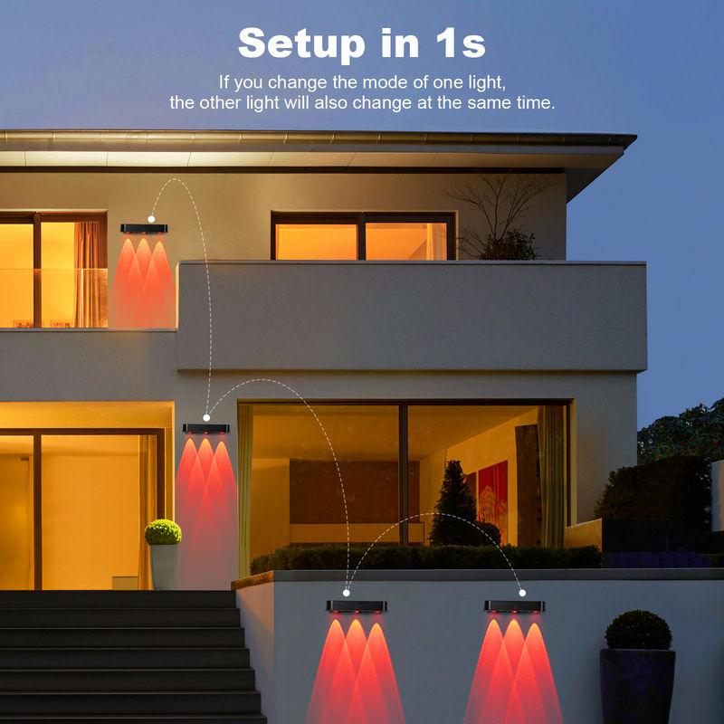 200 мАч солнечная энергия IP65 водонепроницаемая ABS PMMA светодиодный забор свет с теплым белым RGB