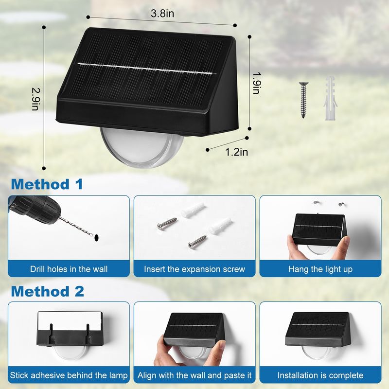 Наружные солнечные светодиодные ступени IP65 водонепроницаемый 7 цвета RGB