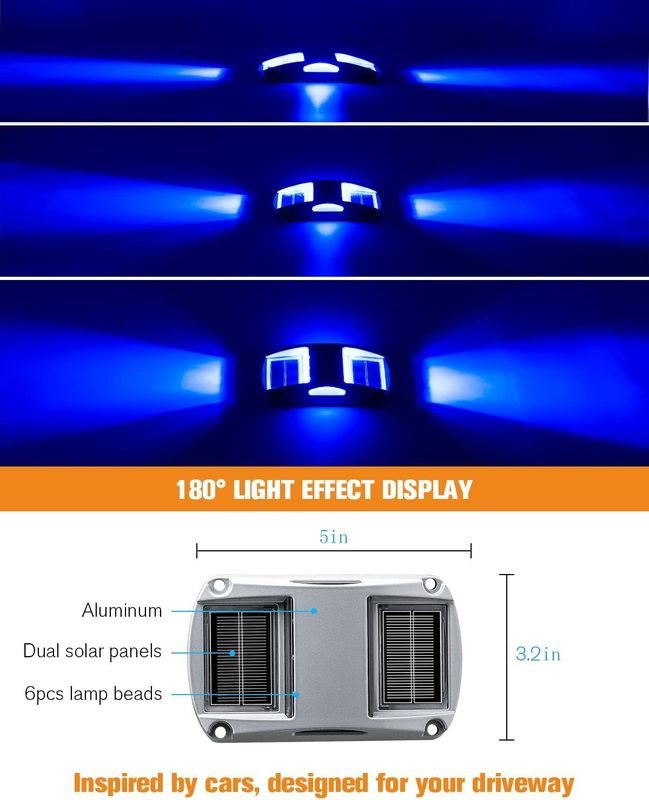 6 светодиодные лампы IP68 водонепроницаемая солнечная доковая лампа с 5000K дневным светом для беспроводного освещения дорожного проезда