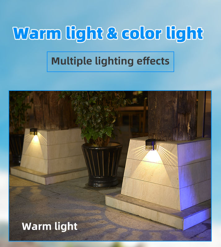 50000 часов продолжительности жизни Солнечный забор свет с углом луча 120 ° и 2-летняя гарантия для наружного садового декора